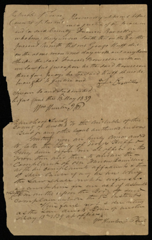 Complaint  against George Huff charging him with assault and battery