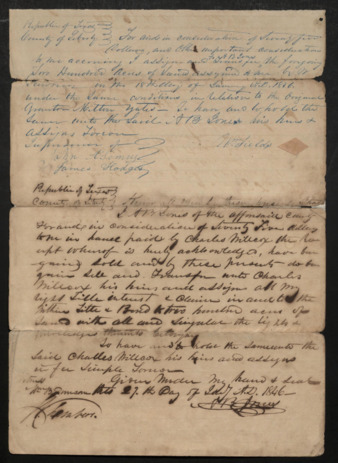 Probate court document regarding the sale of 200 acres of land