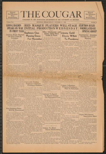 The Cougar, Vol. 2, No. 4, October 11, 1935
