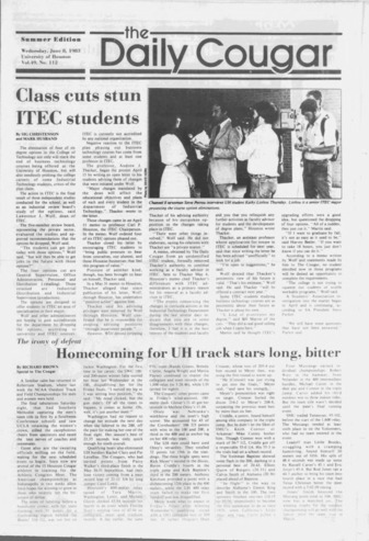 The Daily Cougar. Vol. 49, No. 112, June 8, 1983.