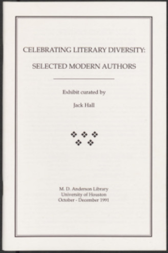 Celebrating Literary Diversity: Selected Modern Authors exhibit catalog