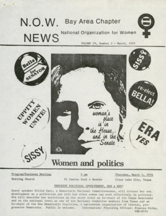 NOW News Bay Area Chapter, Vol. 4, No. 3, March 1976