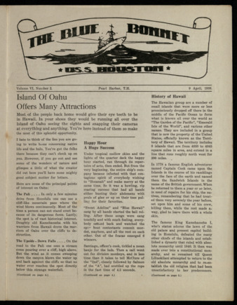 The Blue Bonnet, Vol. 6, No. 2, April 9, 1938