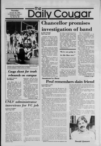 The Daily Cougar. Vol. 50, No. 60, January 26, 1984.