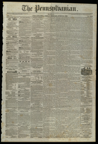 Newspaper account of the Battle of San Jacinto