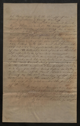 An order from the Probate Court regarding the seizure of funds for debts