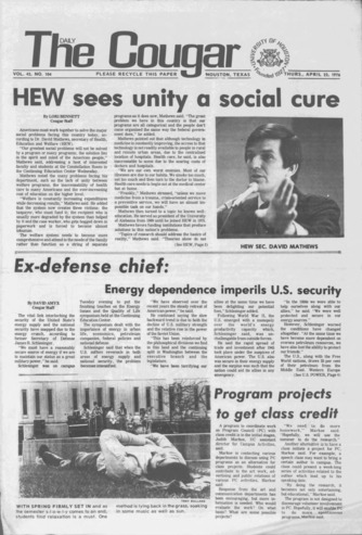 The Daily Cougar. Vol. 42, No. 104, April 22, 1976.