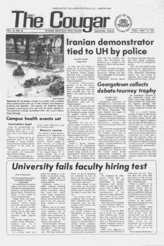 The Daily Cougar. Vol. [43], No. 45, November 16, 1976.