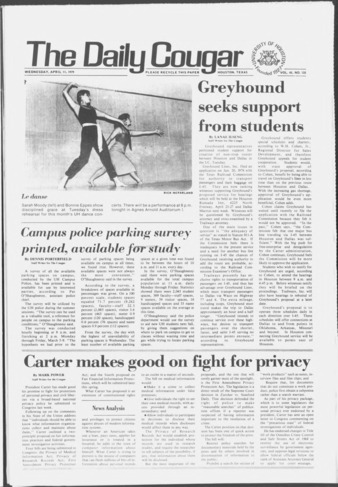 The Daily Cougar. Vol. 45, No. 125, April 11, 1979.
