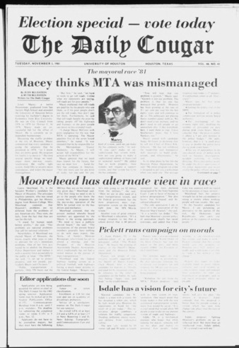 The Daily Cougar. Vol. 48, No. 45, November 3, 1981.