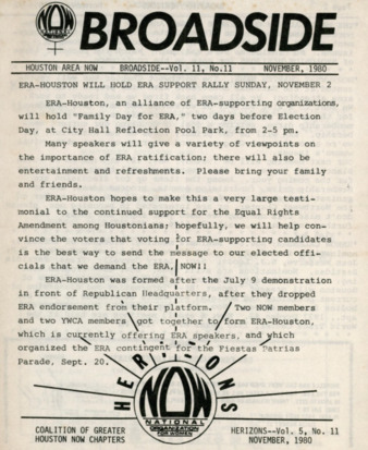 Broadside-Herizons Coalition, November 1980