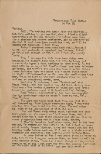 Letter from Capt. O. C. McDavid to Inez McDavid, 1944 October 20