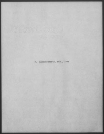 Mary Myart Malott Announcements, Clippings, Catalogues, 1976