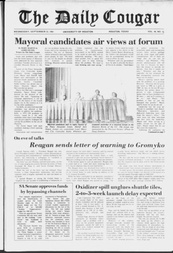 The Daily Cougar. Vol. 48, No. 16, September 23, 1981.
