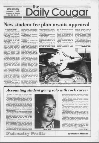 The Daily Cougar. Vol. 49, No. 45, November 17, 1982.