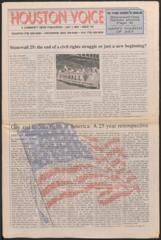 Houston Voice, No. 714, July 1, 1994
