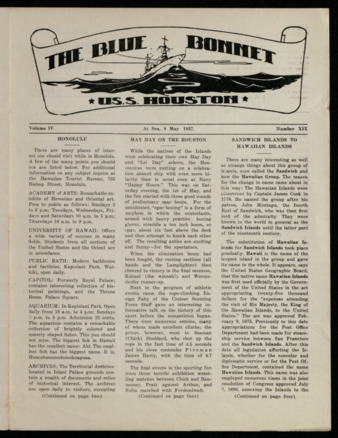 The Blue Bonnet, Vol. 4, No. 19, May 8, 1937