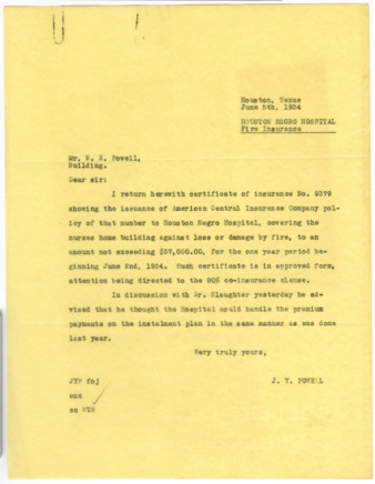 Letter from J. Y. Powell to R. E. Powell, 1934 June 5