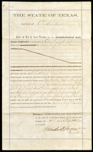 Deed to Lot 13, Block 7 in Rockdale
