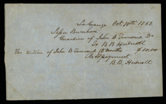 Receipt written by B. B. Hudnall to Jesse Burnham