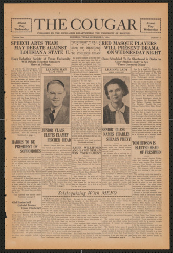 The Cougar, Vol. 1, No. 5, November 9, 1934