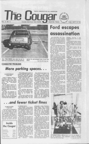 The Daily Cougar. Vol. 42, No. 13, September 23, 1975.