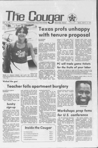 The Daily Cougar. Vol. 44, No. 11, September 14, 1977.