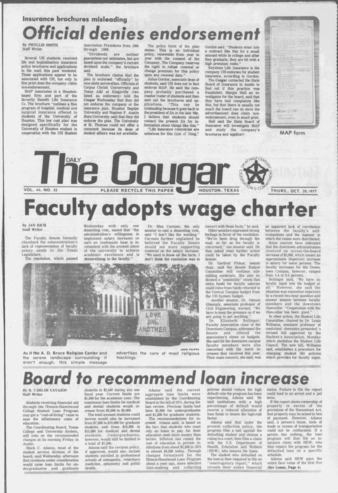 The Daily Cougar. Vol. 44, No. 32, October 20, 1977.