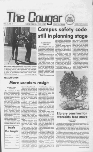 The Daily Cougar. Vol. 42, No. 30, November 12, 1975.