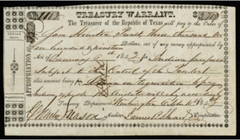 Treasury Warrant to Sam Houston