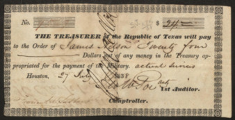 Pay certificate to James Nelson