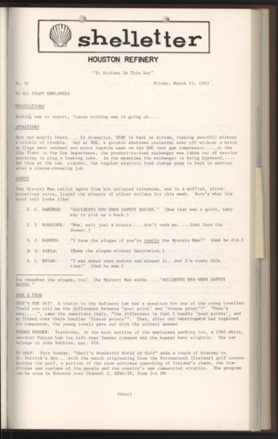 Shelletter, No. 91, March 15, 1963