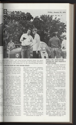 Shellegram, Vol. 39, No. 4, January 25, 1974
