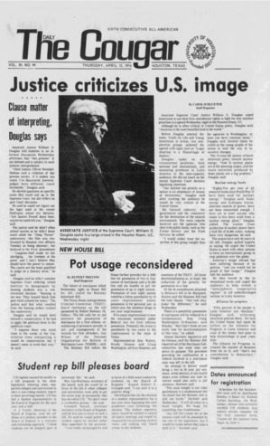 The Daily Cougar. Vol. 39, No. 99, April 12, 1974.