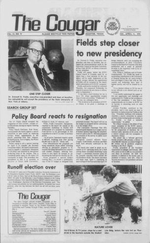 The Daily Cougar. Vol. 41, No. 97, April 11, 1975.