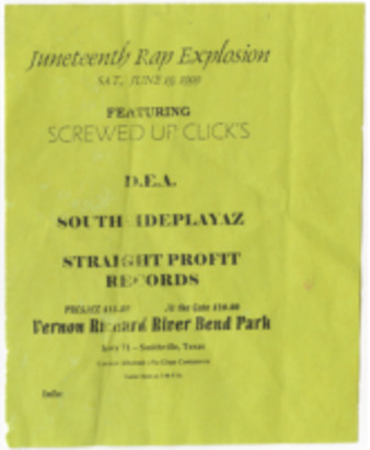 Juneteenth Rap Explosion featuring Screwed Up Click's D.E.A., Southside Playaz, Straight Profit Records