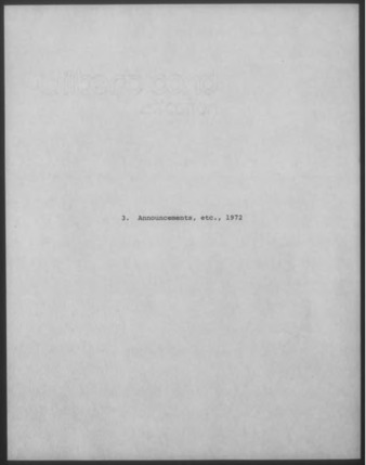 Mary Myart Malott Announcements, Clippings, Catalogues, 1972