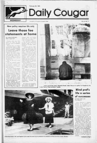 The Daily Cougar. Vol. 51, No. 77, February 20, 1985.