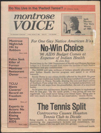 Montrose Voice, No. 271, January 3, 1986