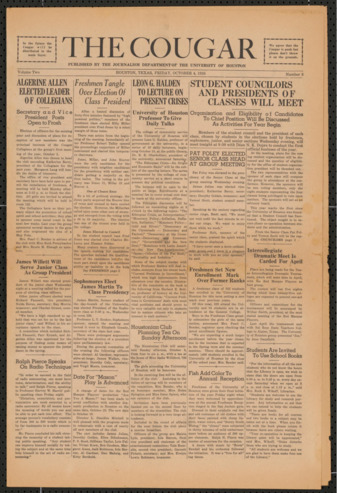 The Cougar, Vol. 2, No. 3, October 4, 1935