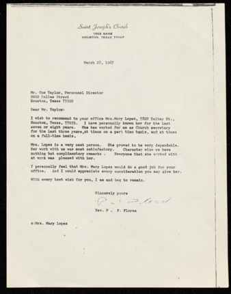 Letter from P. F. Flores to Gus Taylor, March 28, 1967