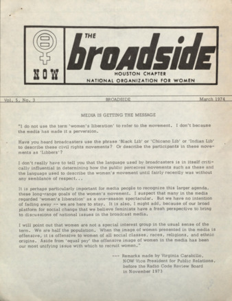 Broadside, Vol. 5, No. 3, March 1974