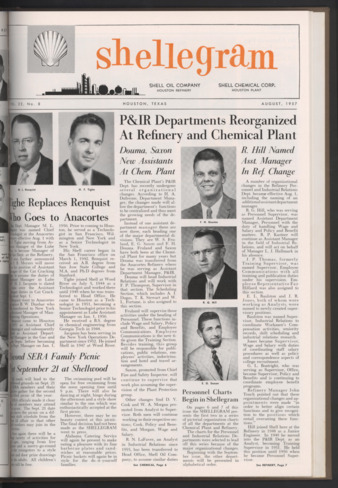 Shellegram, Vol. 22, No. 8, August 1957