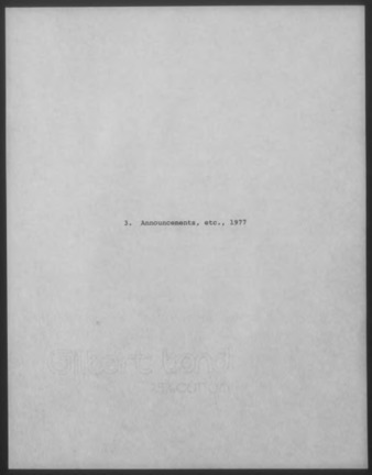 Mary Myart Malott Announcements, Clippings, Catalogues, 1977