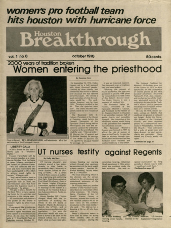 Houston Breakthrough, Vol. 1, No. 8, October 1976