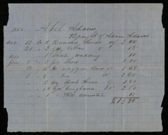 Receipt for $13.90 written by Abel Adams to Adam Adams