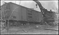 Men working on railroad car