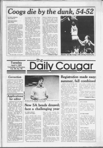 The Daily Cougar. Vol. 49, No. 94, April 5, 1983.