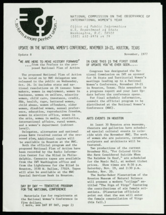 Update on the National Women's Conference, Update 8