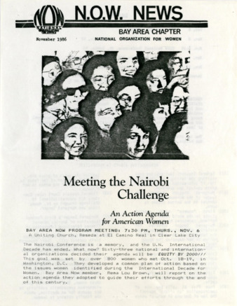 NOW News Bay Area Chapter, November 1986